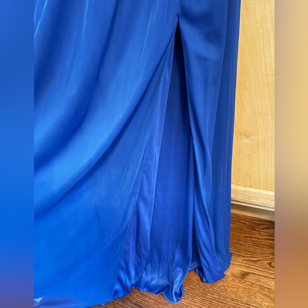 Elegant Blue David’s Bridal Bridesmaid Or Prom Dress NWT - Picture 8 of 16